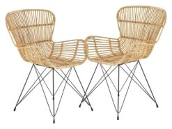 Lot De 2 Chaises En Rotin Naturel - Naturel