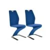 Lot De 2 Chaises Design En Velours - Bleu 2 Lot De 2 Chaises Design En Velours - Bleu -Mobilia Boutique chaise 17568403