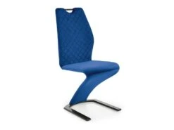 Lot De 2 Chaises Design En Velours - Bleu -Mobilia Boutique chaise 17568407