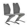 Lot De 2 Chaises Design En Velours - Gris 1 Lot De 2 Chaises Design En Velours - Gris -Mobilia Boutique chaise 17568539