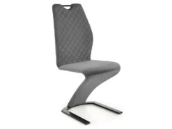 Lot De 2 Chaises Design En Velours - Gris -Mobilia Boutique chaise 17568543