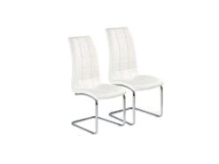 Lot De 2 Chaises AUDE En Cuir Synthétique - Blanc -Mobilia Boutique chaise 17568621