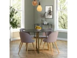 Chaise Cozy En Velours Gris (lot De 2) -Mobilia Boutique chaise 17577631