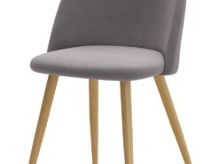 Chaise Cozy En Velours Gris (lot De 2) -Mobilia Boutique chaise 17577637