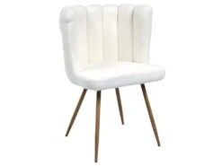FJARD - Lot De 6 Fauteuils Blanc Tissu Bouclettes -Mobilia Boutique chaise 17590887
