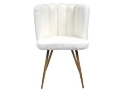 FJARD - Lot De 2 Fauteuils Blanc Tissu Bouclettes -Mobilia Boutique chaise 17590897