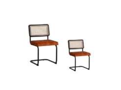 Duo De Chaises Métal/Rotin/Orange - MARIETTE