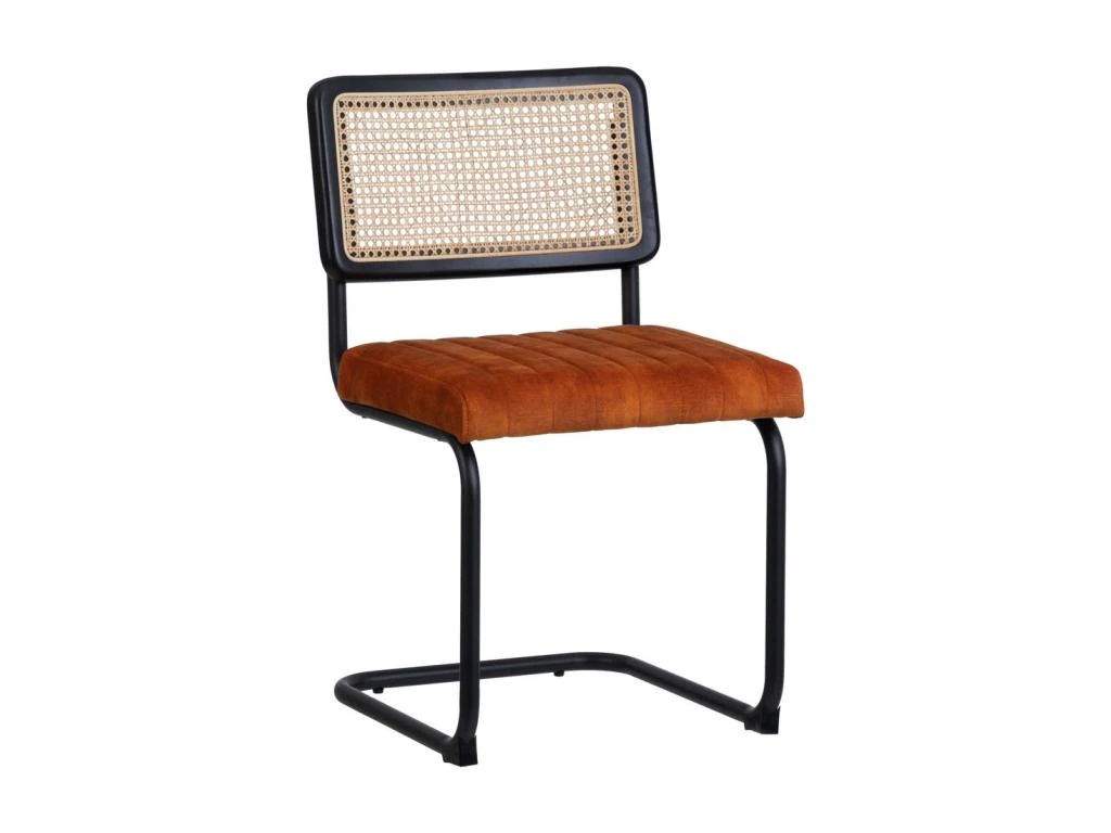 Duo De Chaises Métal/Rotin/Orange - MARIETTE 5 Duo De Chaises Métal/Rotin/Orange - MARIETTE – Image 3