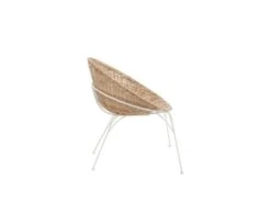 Chaise Rotin Naturel/Métal Blanc - HAROLD -Mobilia Boutique chaise 17628399