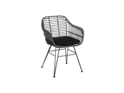 Fauteuil Rotin Gris/Métal - EYMEA