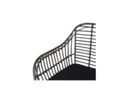 Fauteuil Rotin Gris/Métal - EYMEA -Mobilia Boutique chaise 17636783