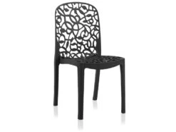 Lot De 6 Chaises De Table-salle à Manger - Cuisine - Interieur/exterieur En Résine Coloris Anthracite - Longueur 47 X Profondeur 50 X Hauteur 87 Cm -Mobilia Boutique chaise 17733811