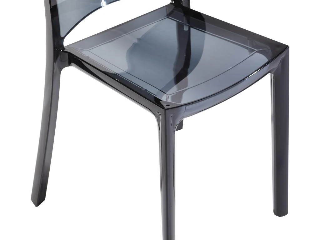 Lot De 2 Chaises Empilables HELLY - Polycarbonate Plein - Gris Ardoise 5 Lot De 2 Chaises Empilables HELLY - Polycarbonate Plein - Gris Ardoise – Image 3