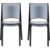 Lot De 2 Chaises Empilables HELLY - Polycarbonate Plein - Gris Ardoise -Mobilia Boutique chaise 177735