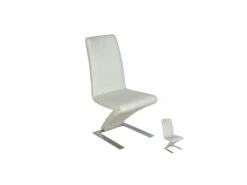 Duo De Chaises Simili Cuir Blanc - ZAIA