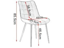 Lot De 4 Chaises De Salle à Manger | Chaise Tapissée En Velours | Structure En Métal | Dossier Et Base Confortables Et Rembourrés | Table De Salon. -Mobilia Boutique chaise 17947115