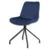 Chaise Velours Bleu Pieds Métal Cécile - Bleu Indigo -Mobilia Boutique chaise 18081483