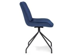 Chaise Velours Bleu Pieds Métal Cécile - Bleu Indigo -Mobilia Boutique chaise 18081487