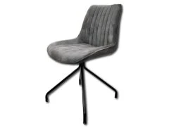 Chaise Velours Côtelé Gris Pieds Métal Cécile - Gris -Mobilia Boutique chaise 18081493