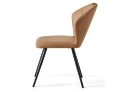 Chaise Simili Marron Avec Poignée SC2 Pieds Métal - Marron -Mobilia Boutique chaise 18081543