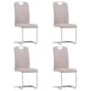 Lot De 4 Chaises De Salle à Manger Cuisine Cantilever Design Moderne Synthétique Cappuccino CDS021356 -Mobilia Boutique chaise 18081931