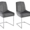 Lot De 2 Chaises En Velours Et Métal - Gris - BERLONA 1 Lot De 2 Chaises En Velours Et Métal - Gris - BERLONA -Mobilia Boutique chaise 18107463