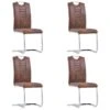 Lot De 4 Chaises De Salle à Manger Cuisine Design Moderne Synthétique Daim Marron CDS021730 1 Lot De 4 Chaises De Salle à Manger Cuisine Design Moderne Synthétique Daim Marron CDS021730 -Mobilia Boutique chaise 18107661