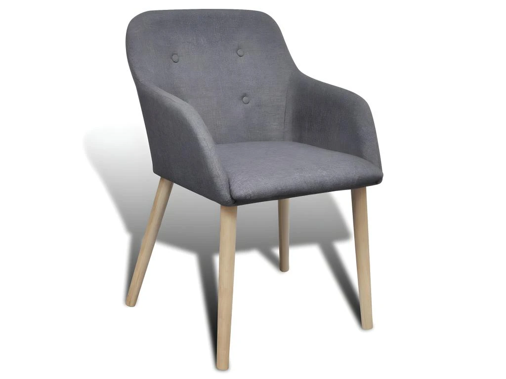 Lot De 2 Chaises De Salle à Manger Avec Accoudoir En Chêne En Tissu Gris Foncé 1902061 4 Lot De 2 Chaises De Salle à Manger Avec Accoudoir En Chêne En Tissu Gris Foncé 1902061 – Image 2