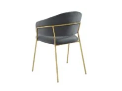 Lot De 6 Chaises En Velours Et Métal Doré - Gris - MADOLIA De Pascal MORABITO -Mobilia Boutique chaise 18320811