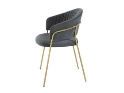 Lot De 6 Chaises En Velours Et Métal Doré - Gris - MADOLIA De Pascal MORABITO -Mobilia Boutique chaise 18320813