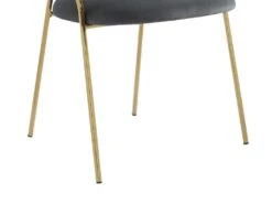 Lot De 6 Chaises En Velours Et Métal Doré - Gris - MADOLIA De Pascal MORABITO -Mobilia Boutique chaise 18320827