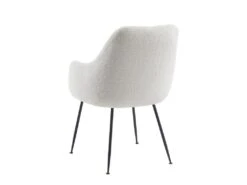 Lot De 2 Chaises Avec Accoudoirs En Tissu Bouclette Et Métal - Blanc - TOYBA -Mobilia Boutique chaise 18376605