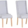 Lot De 2 Chaises De Salle à Manger Gris Clair CHAMBERS 1 Lot De 2 Chaises De Salle à Manger Gris Clair CHAMBERS -Mobilia Boutique chaise 18447533