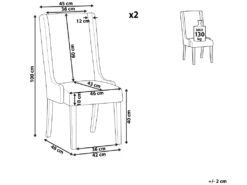 Lot De 2 Chaises De Salle à Manger Gris Clair CHAMBERS -Mobilia Boutique chaise 18447541