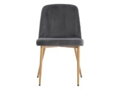 Lot De 6 Chaises En Velours Et Métal Effet Bois - Gris - MINAGRI -Mobilia Boutique chaise 18456145