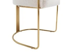 Chaise Avec Accoudoirs En Tissu Bouclette Et Métal - Blanc Et Doré - JOSETHE De Pascal MORABITO -Mobilia Boutique chaise 18480053