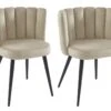Lot De 2 Chaises En Velours Et Métal Noir - Beige - PRANILA De Pascal MORABITO