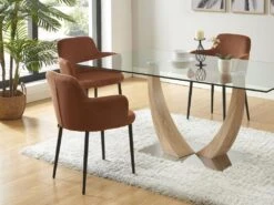 Lot De 6 Chaises En Velours Côtelé Et Métal - Terracotta - CELOLA De Pascal MORABITO -Mobilia Boutique chaise 18636867