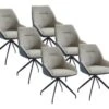 Lot De 6 Chaises En Tissu, Velours Côtelé Et Métal - Beige Et Bleu - CHANILA -Mobilia Boutique chaise 18804571