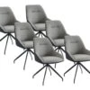 Lot De 6 Chaises En Tissu, Velours Côtelé Et Métal - Gris Et Anthracite - CHANILA -Mobilia Boutique chaise 18805009