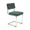 Chaise Design En Tissu Velours 49 X 55 X 85 Cm - Vert Foncé -Mobilia Boutique chaise 18833665