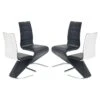 Lot De 4 Chaises Design En Cuir Synthétique 45 X 58 X 99 Cm - Noir -Mobilia Boutique chaise 18836551