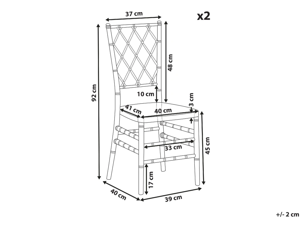 Lot De 2 Chaises Dorées CLARION 4 Lot De 2 Chaises Dorées CLARION – Image 2