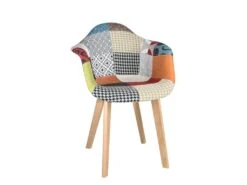 KAYELLES Lot De 2 Fauteuils Tissu Patchwork Scandinave LIMA (patchwork) -Mobilia Boutique chaise 19332451