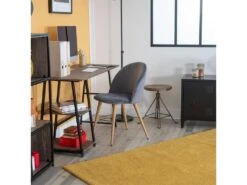 Lot De 2 Chaises De Salle à Manger Scandinaves En Velours Gris ZOMBA GREY VELVET -Mobilia Boutique chaise 19358165