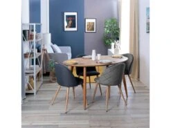 Lot De 2 Chaises De Salle à Manger Scandinaves En Velours Gris ZOMBA GREY VELVET -Mobilia Boutique chaise 19358167