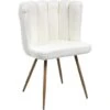 Chaise Assise En Tissu Bouclette Blanc Ariel -Mobilia Boutique chaise 19395737