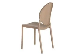 GLOW - Lot De 4 Chaises Médaillon Empilables PP Taupe -Mobilia Boutique chaise 19792601