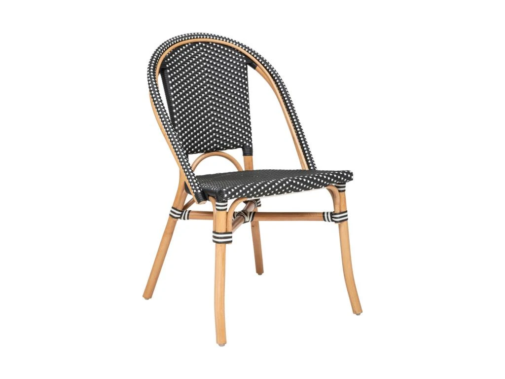 Chaise En Rotin Et Assise Bicolore Noir & Blanc H 84 Cm 3 Chaise En Rotin Et Assise Bicolore Noir & Blanc H 84 Cm