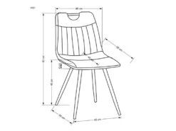 Chaise Design En Tissu Velours 46 X 58 X 83 Cm - Moutarde -Mobilia Boutique chaise 19816629